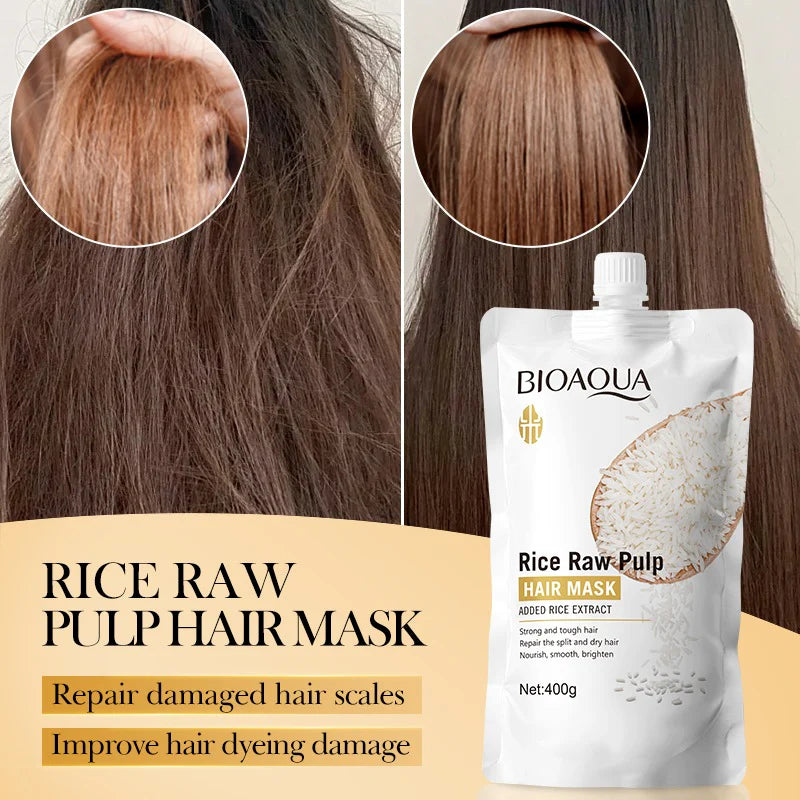 BIOAQUA Rice Raw Pulp Repair Split Dry Hair Mask